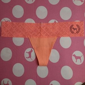 VS PINK Glitter Logo Thong Size Lg